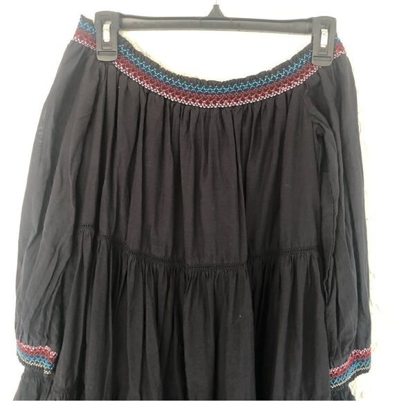 ‎FREE PEOPLE Sunbeam Floral Embroidered Off Shoulder Tiered Boho Dress Si… - Picture 10 of 11